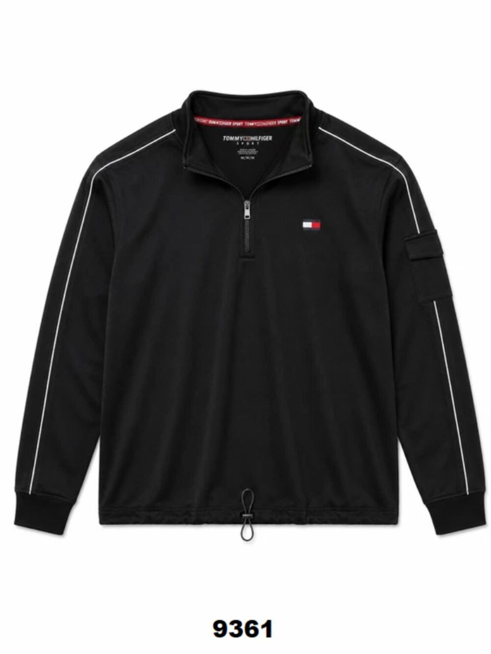 NWT Tommy Hilfiger Men's Black Performance Sport Quarter-Zip Pullover Sweatshirt